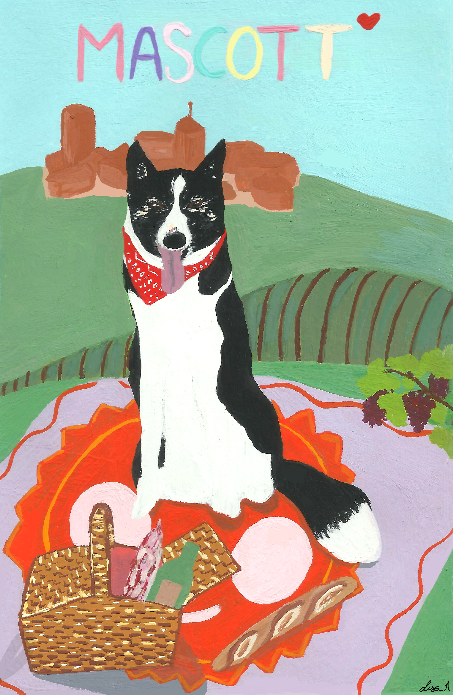 Peinture chien Border Collie